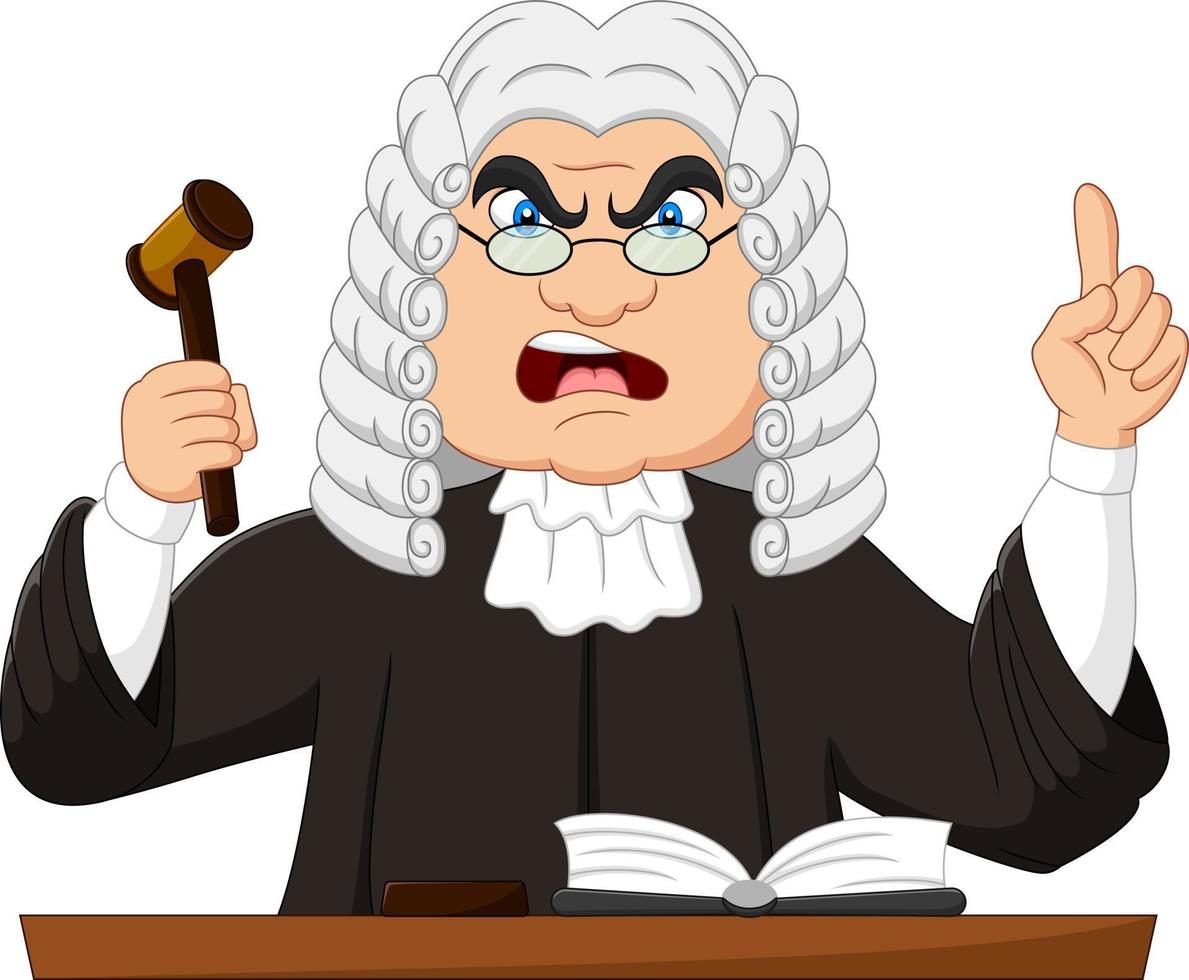 Cartoon of a judge with a gavel